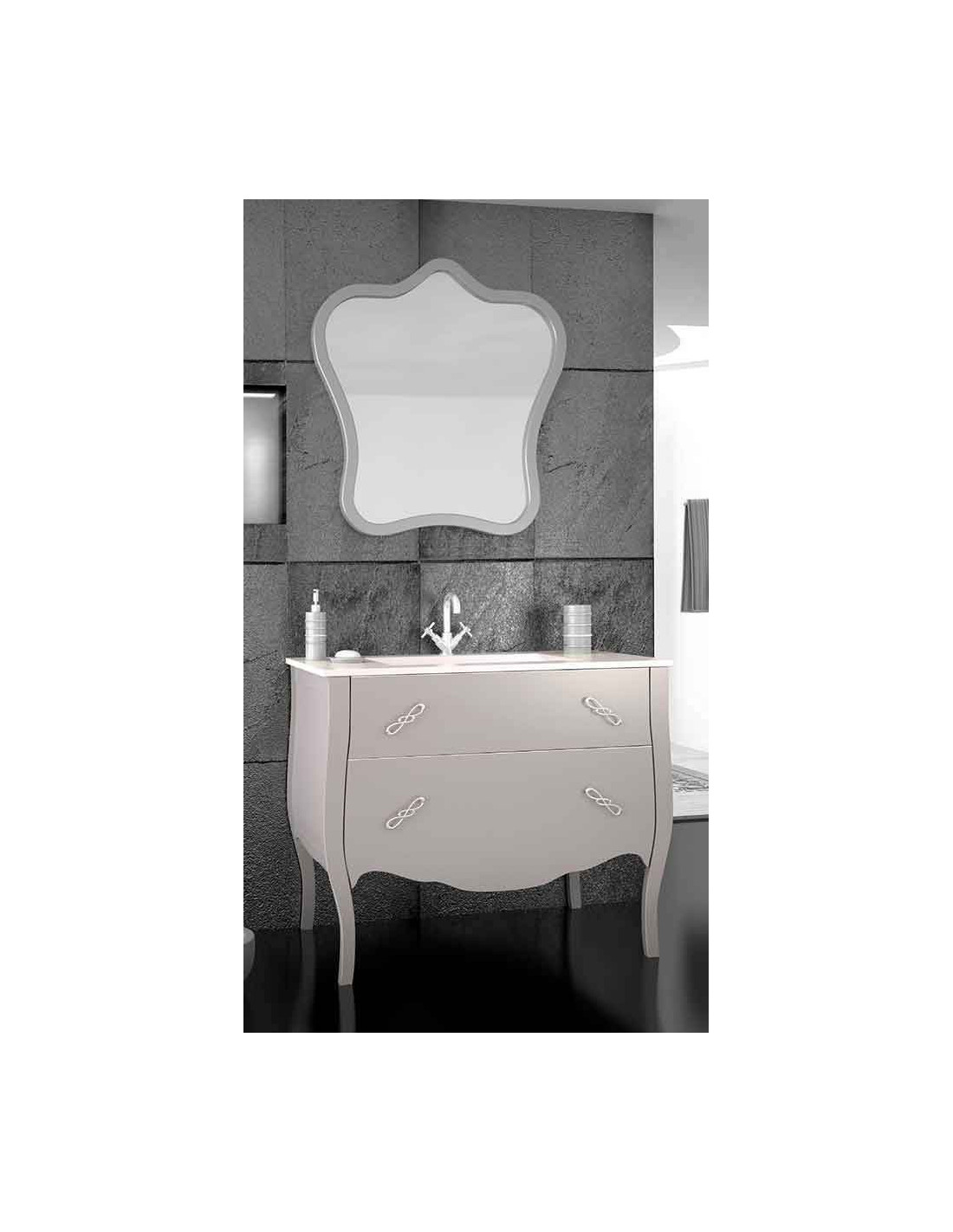 Mueble de lavabo 2 cajones Isabelino 125x46x85