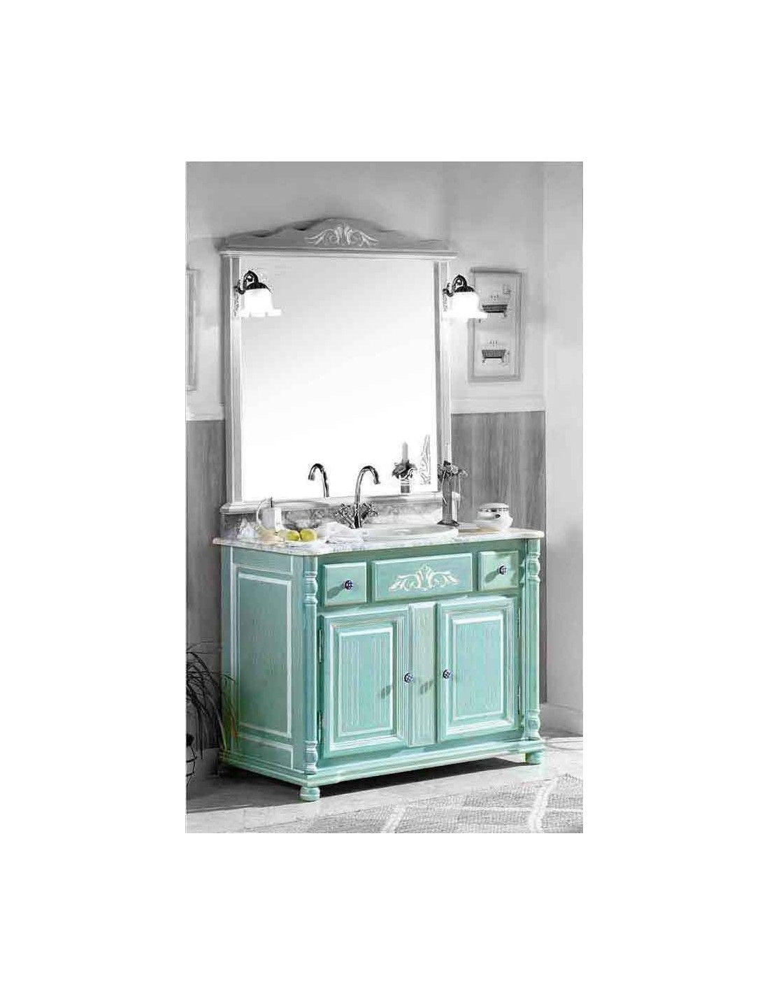 mueble baño azul