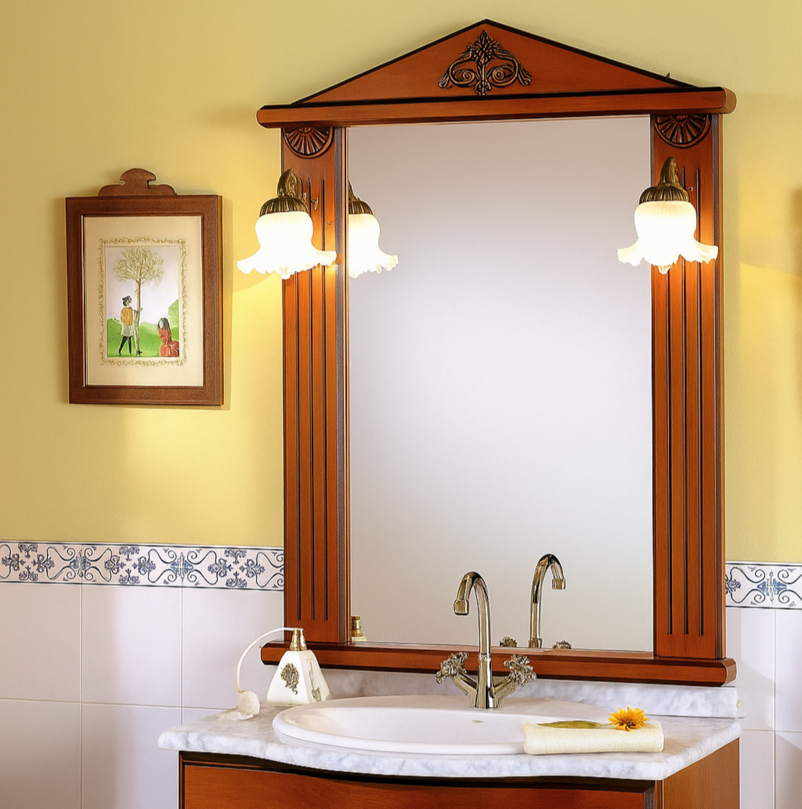 Espejo de baño clásico con marco Zeus