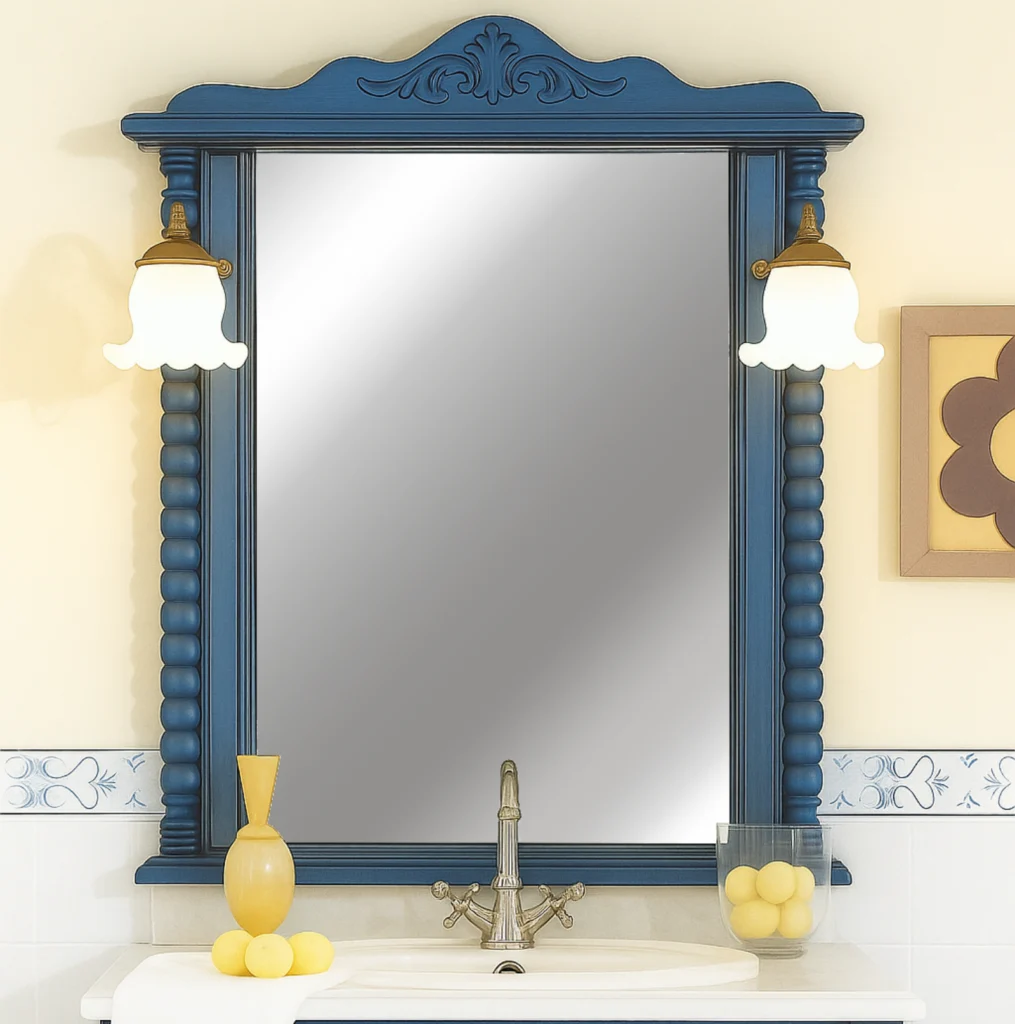 Espejo de baño clásico Olimpo con columnas