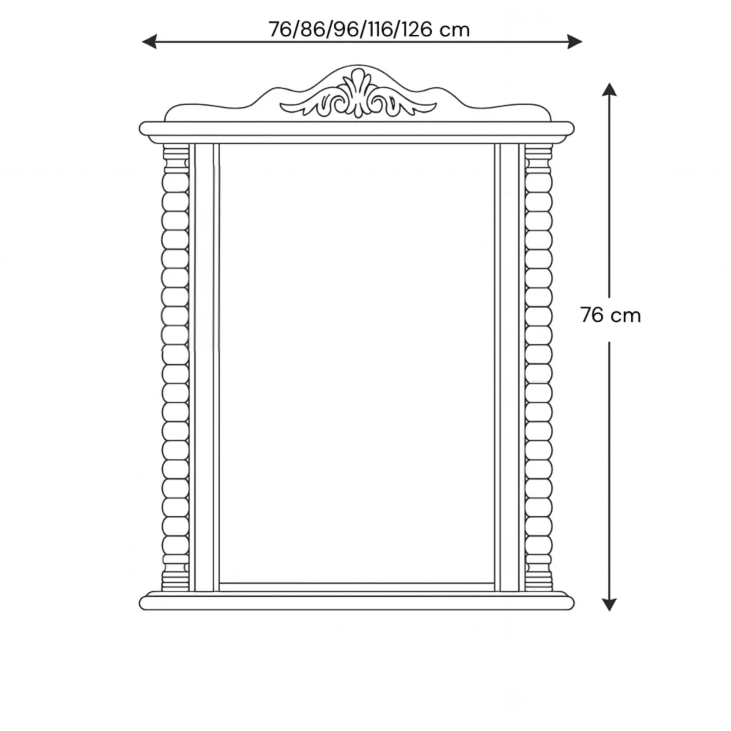 Plano espejo de baño columnas Olimpo
