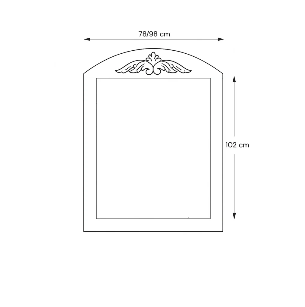 Plano técnico espejo de baño Ulises