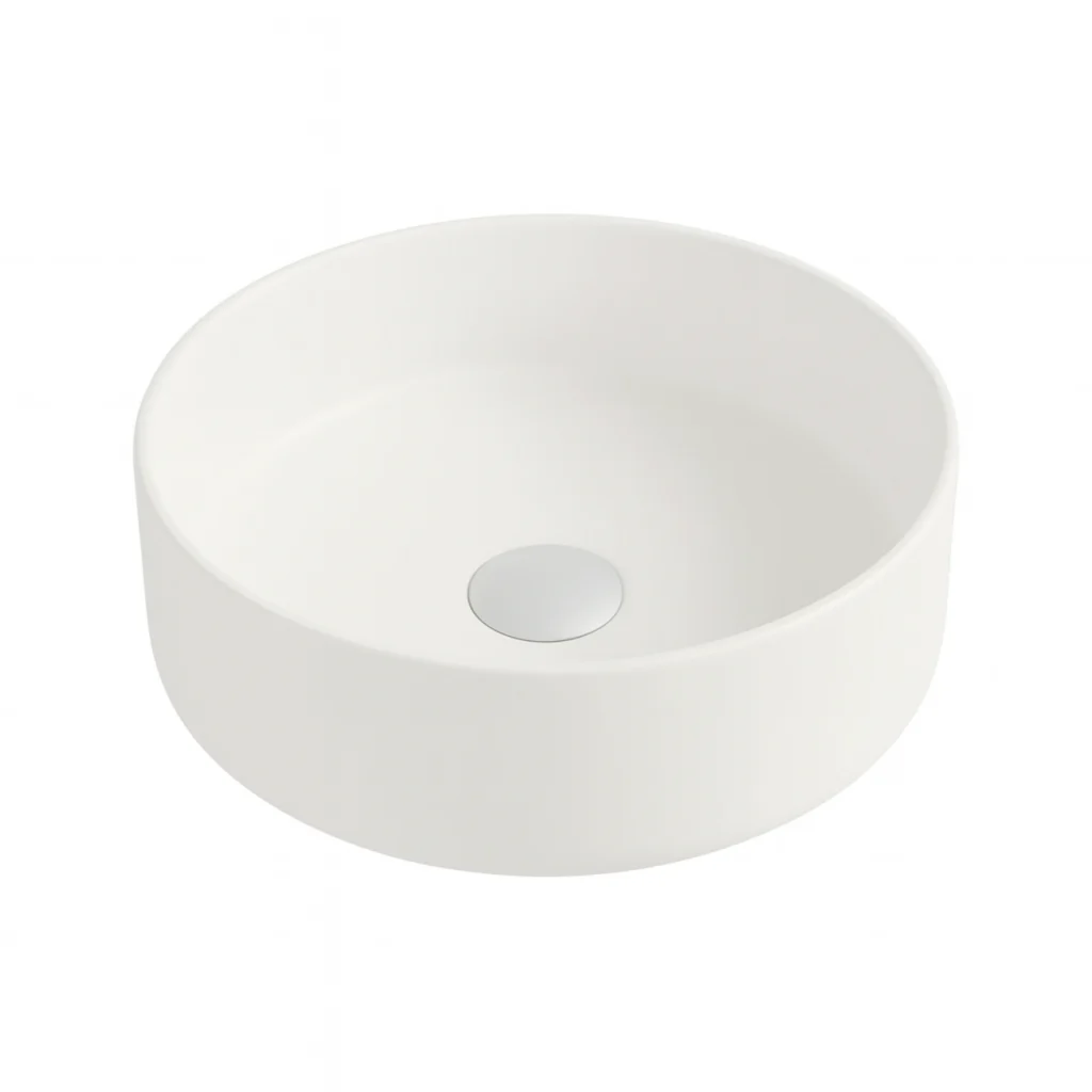 Lavabo sobre encimera circular blanco Zen