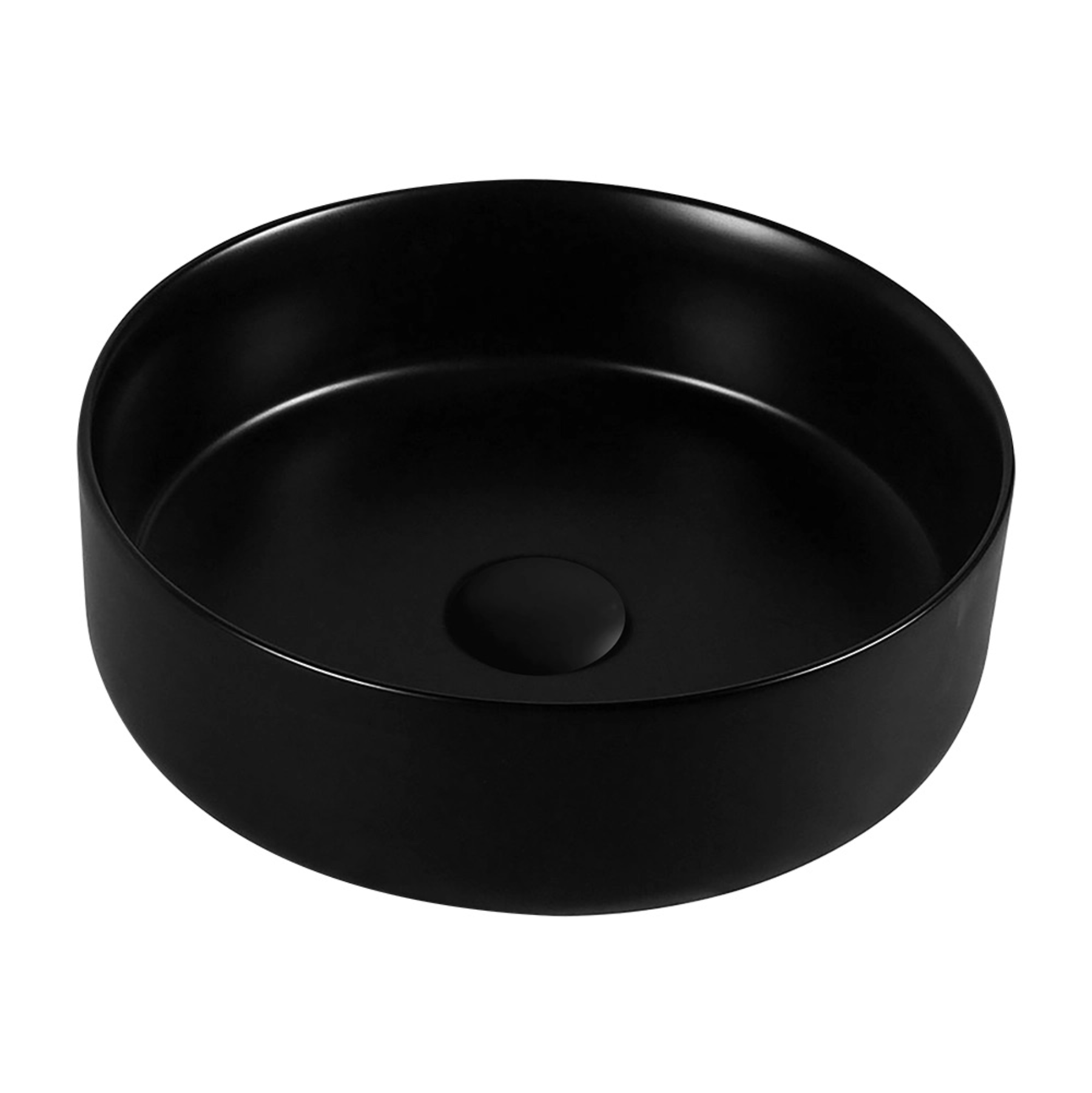 Lavabo sobre encimera circular negro Zen