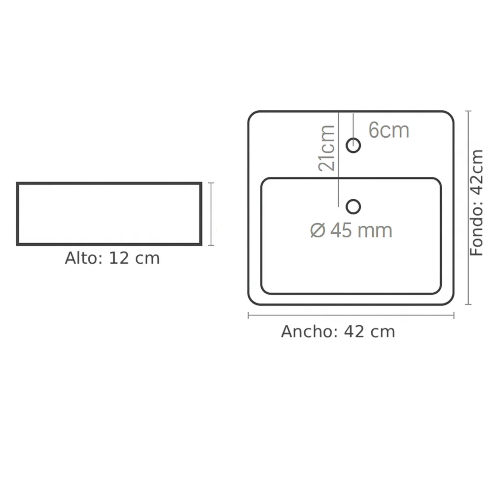 Plano sobre encimera cuadrado