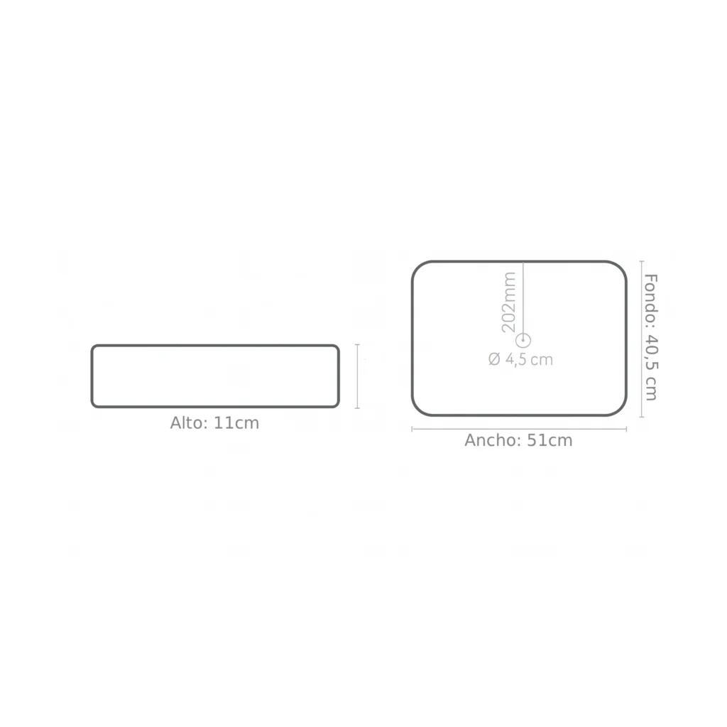 Plano de lavabo sobre encimera rectangular menta