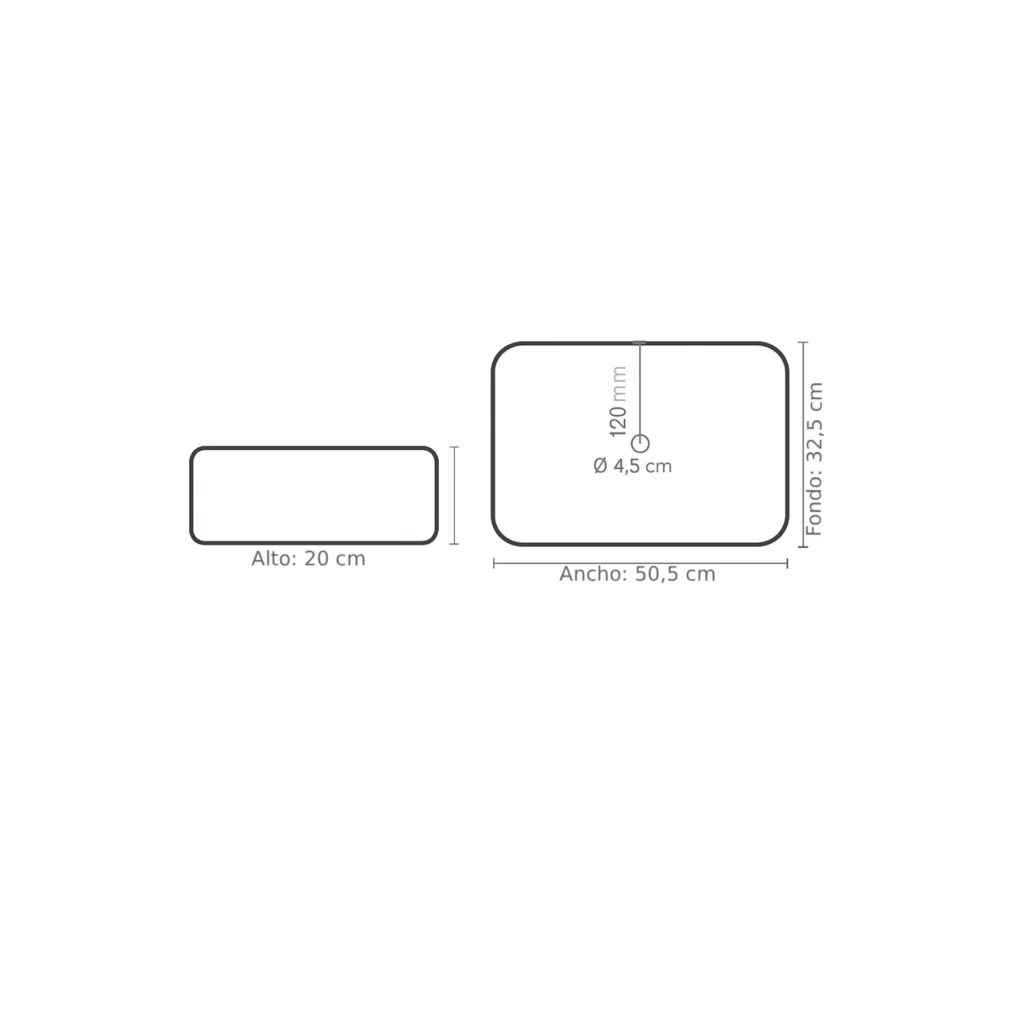 Ficha técnica lavabo sobre encimera pure