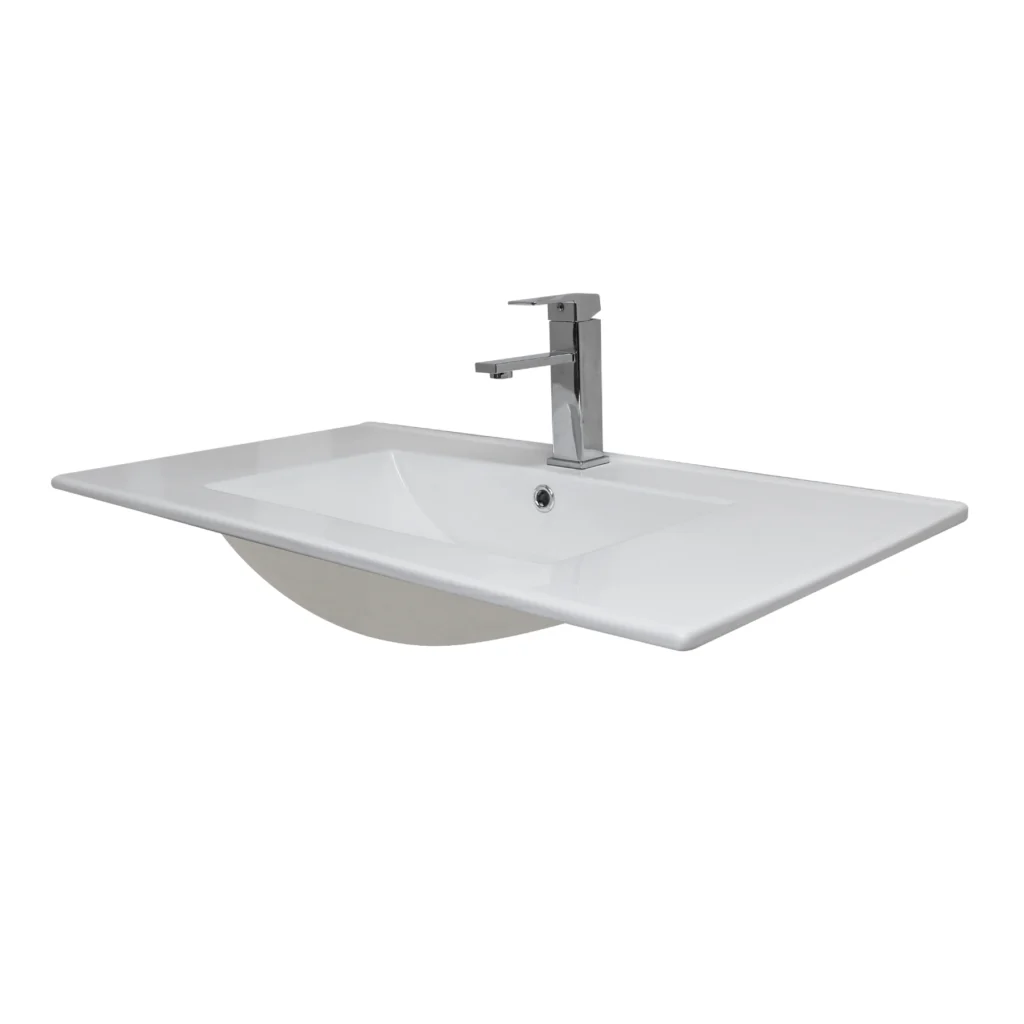 Lavabo encastrado blanco media luna