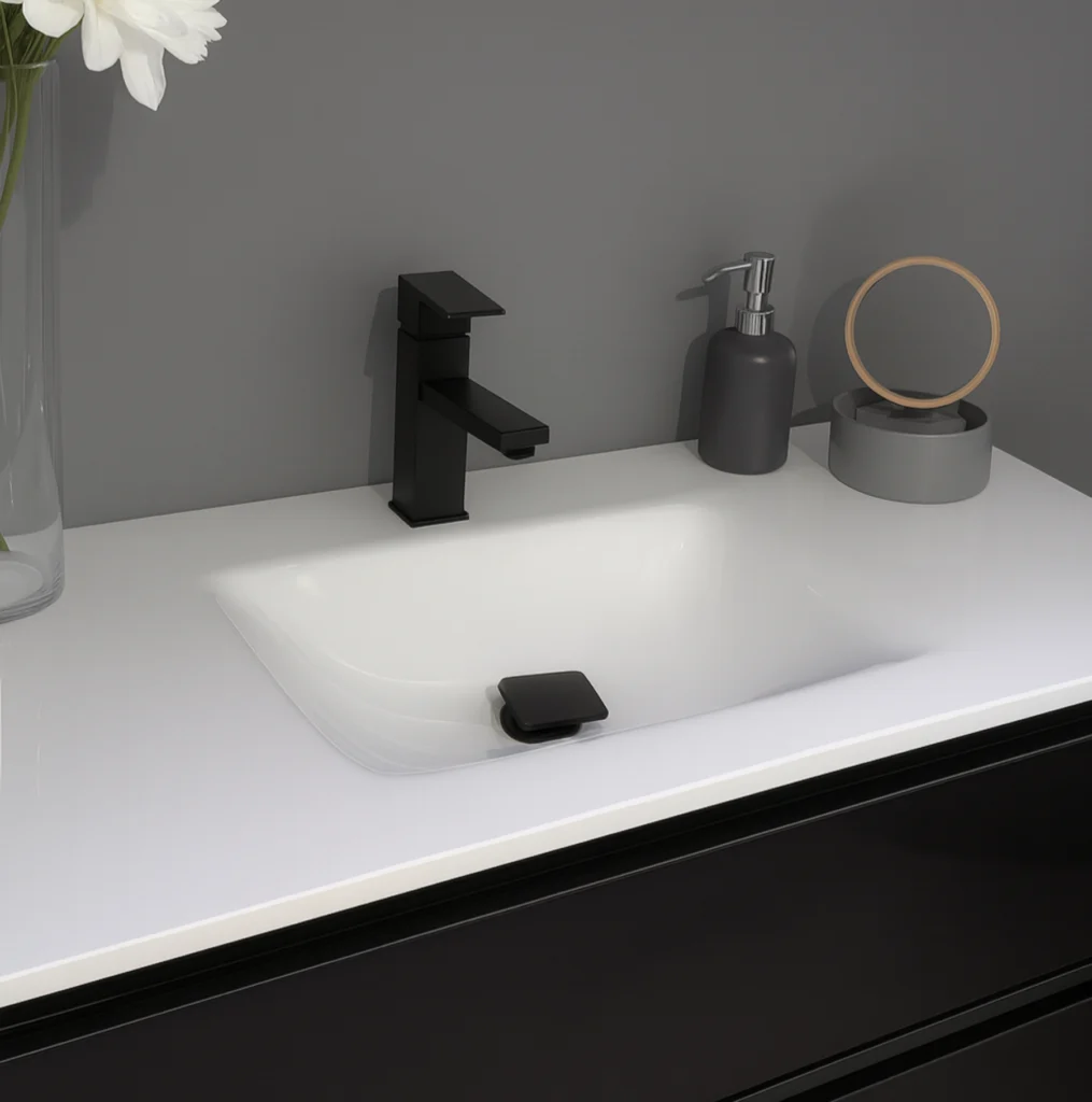 Lavabo encastrado Cristal White