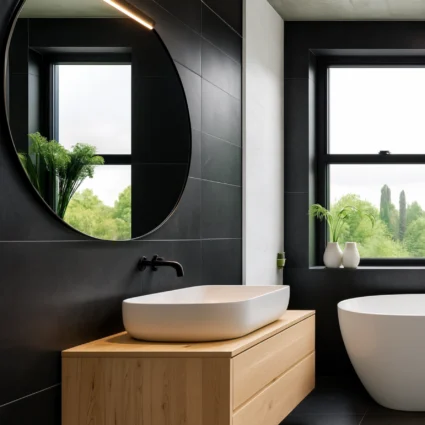 Lavabo sobre encimera rectangular en cerámica blanca