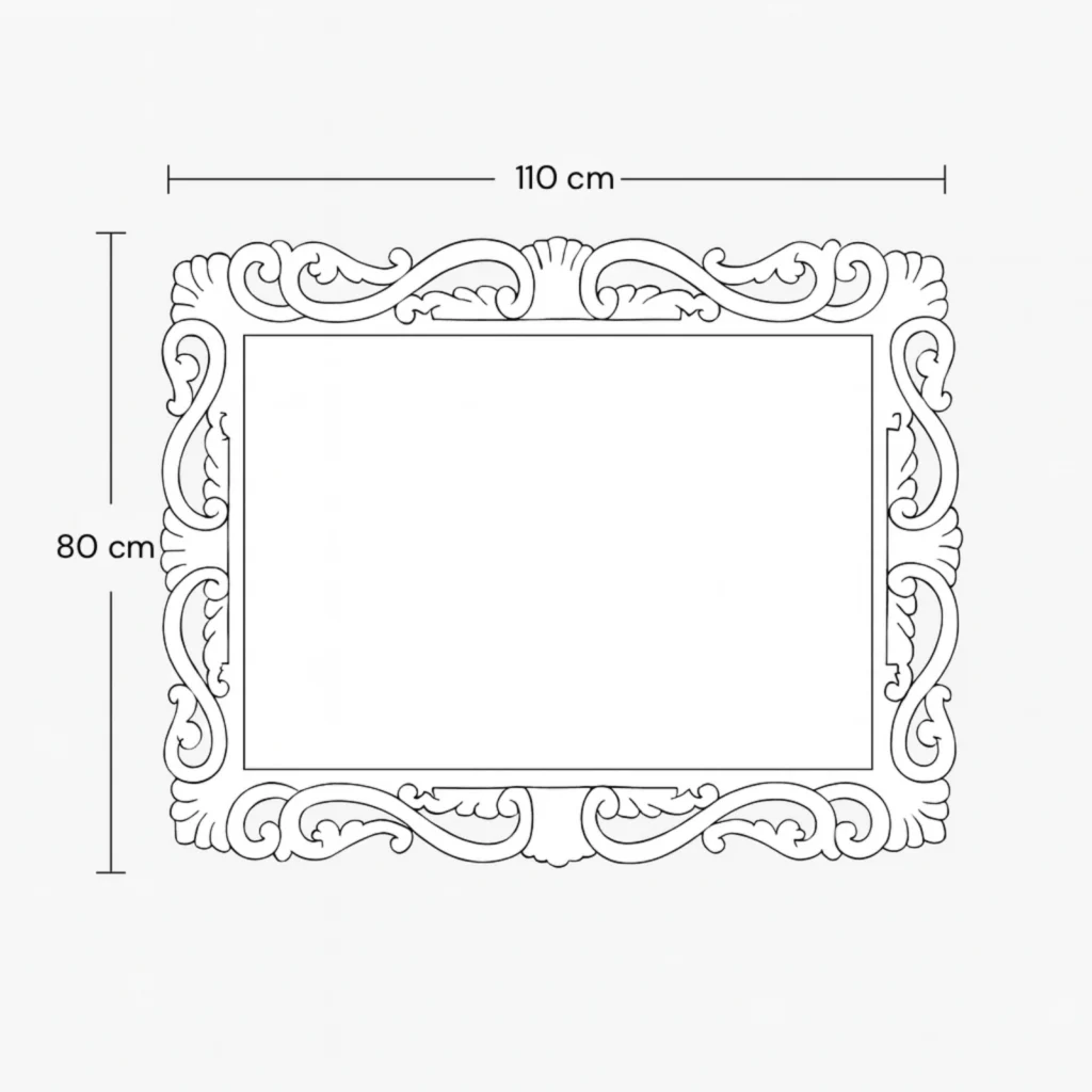 Plano espejo marco tallado