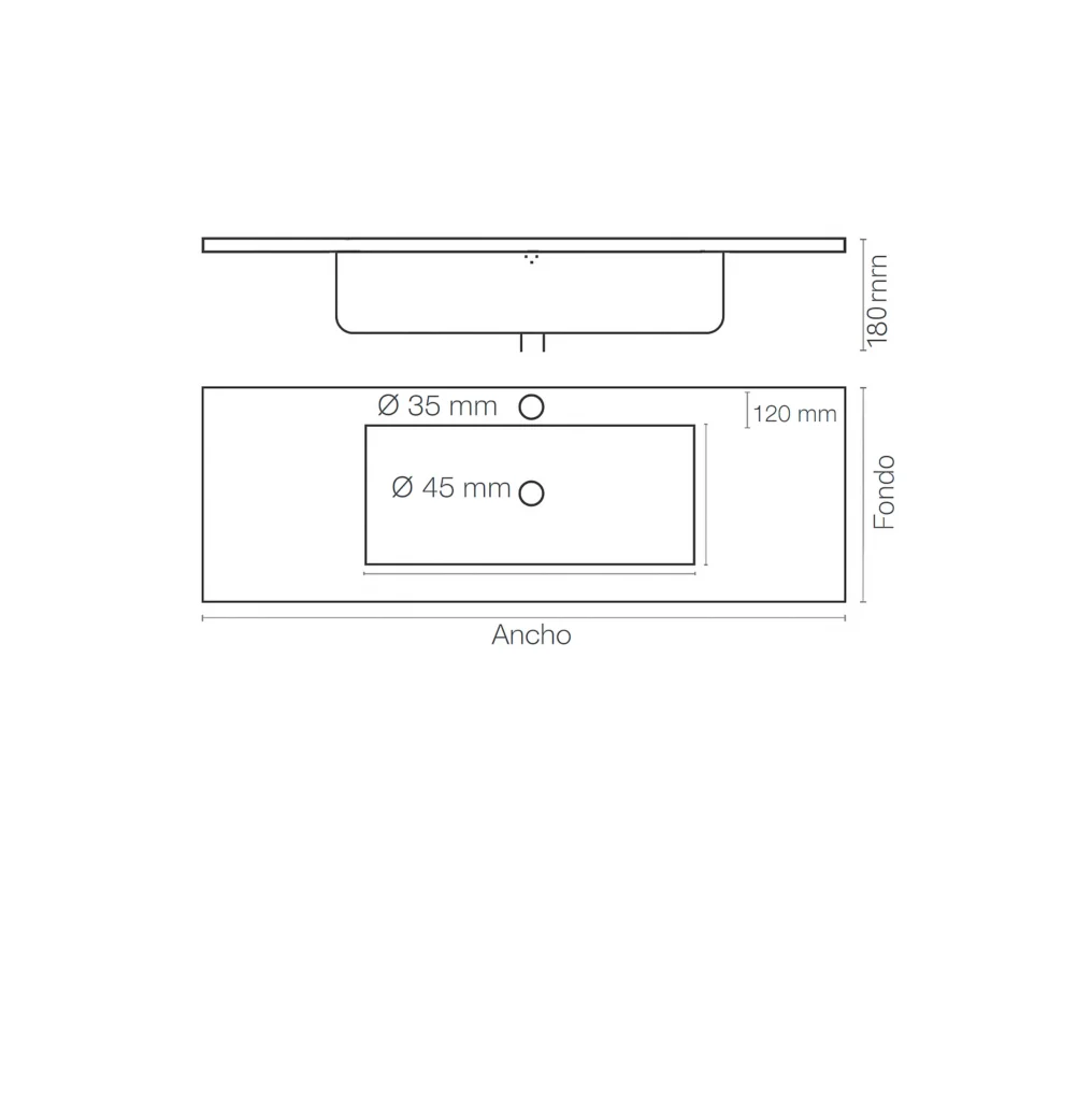 Lavabo encastrado Quad Romo
