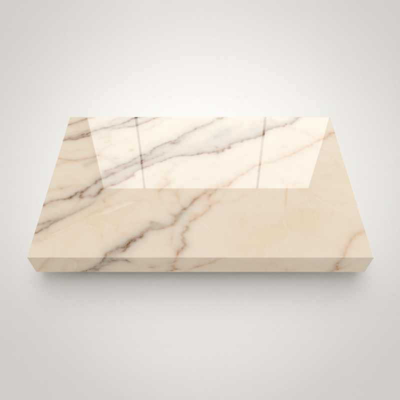 Encimera de baño en mármol rosa portugués.