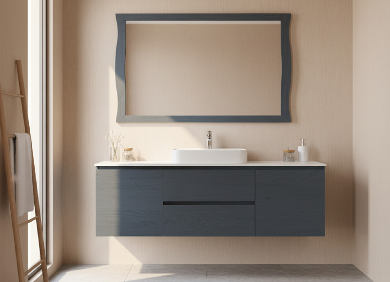 Espejo de baño Deco con marco decorativo ondulado