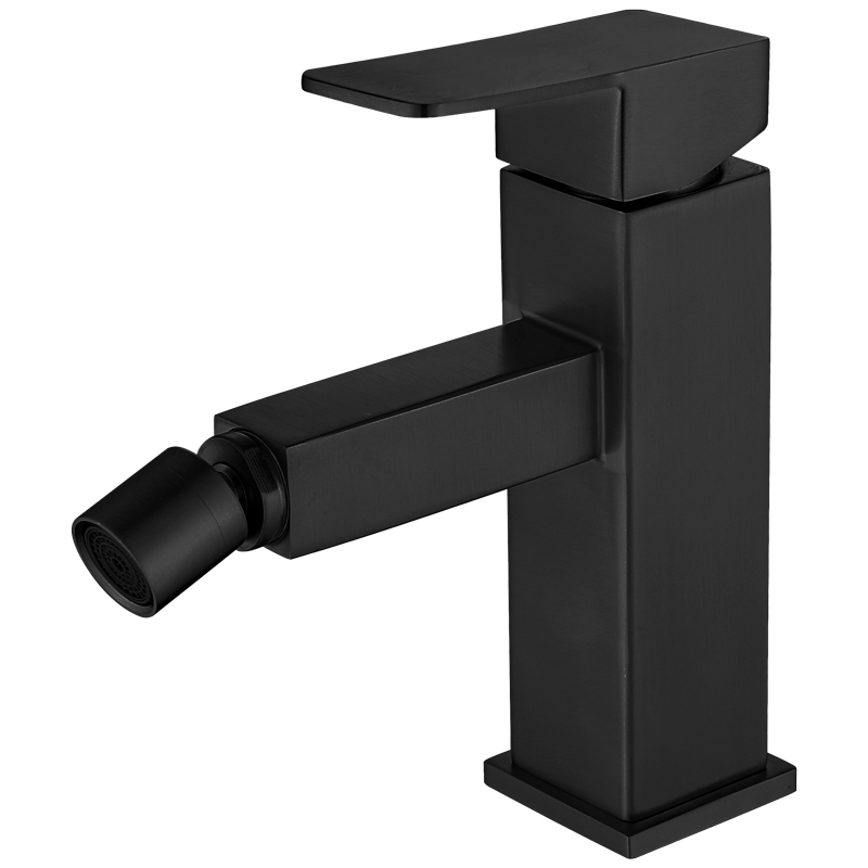 Grifo de bidé Eliseo II monomando en acero inoxidable acabado negro mate