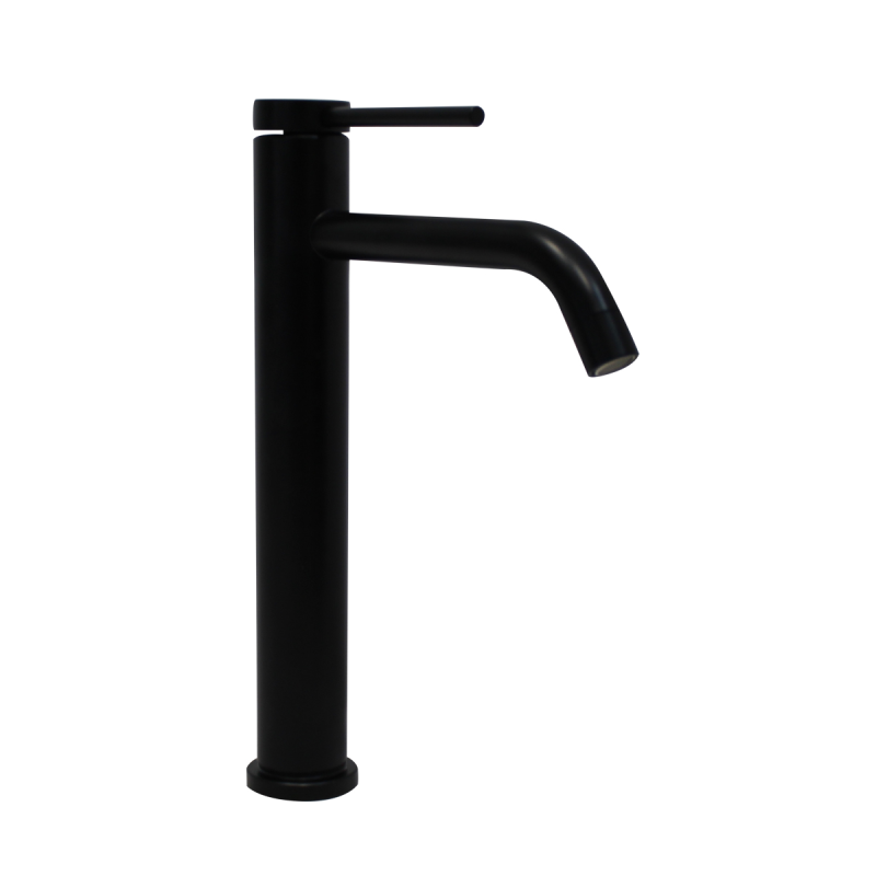 Grifo de lavabo caño alto New Topkapi monomando en negro mate