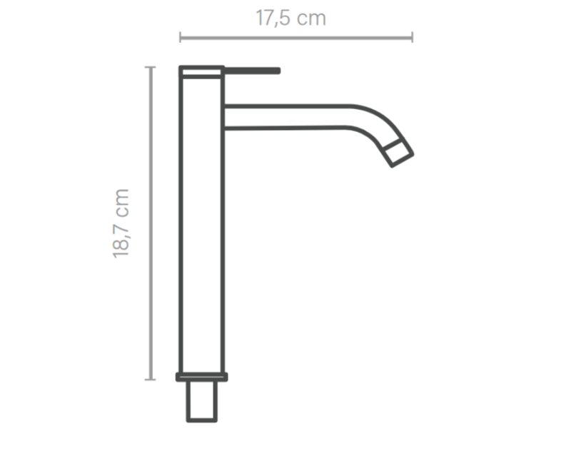 Medidas grifo de lavabo New Topkapi 17,5 x 18,7 cm