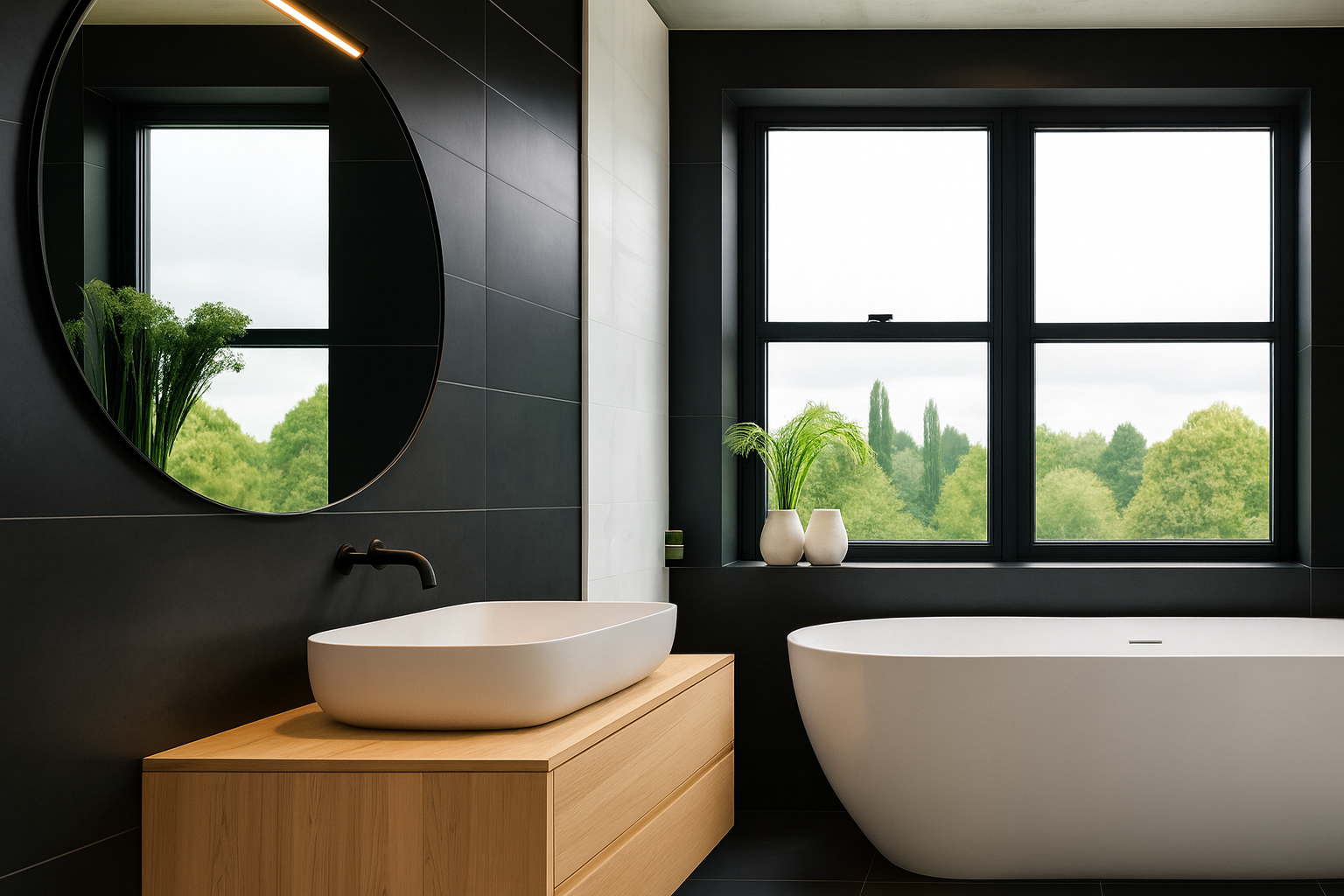 Lavabo sobre encimera rectangular en cerámica blanca