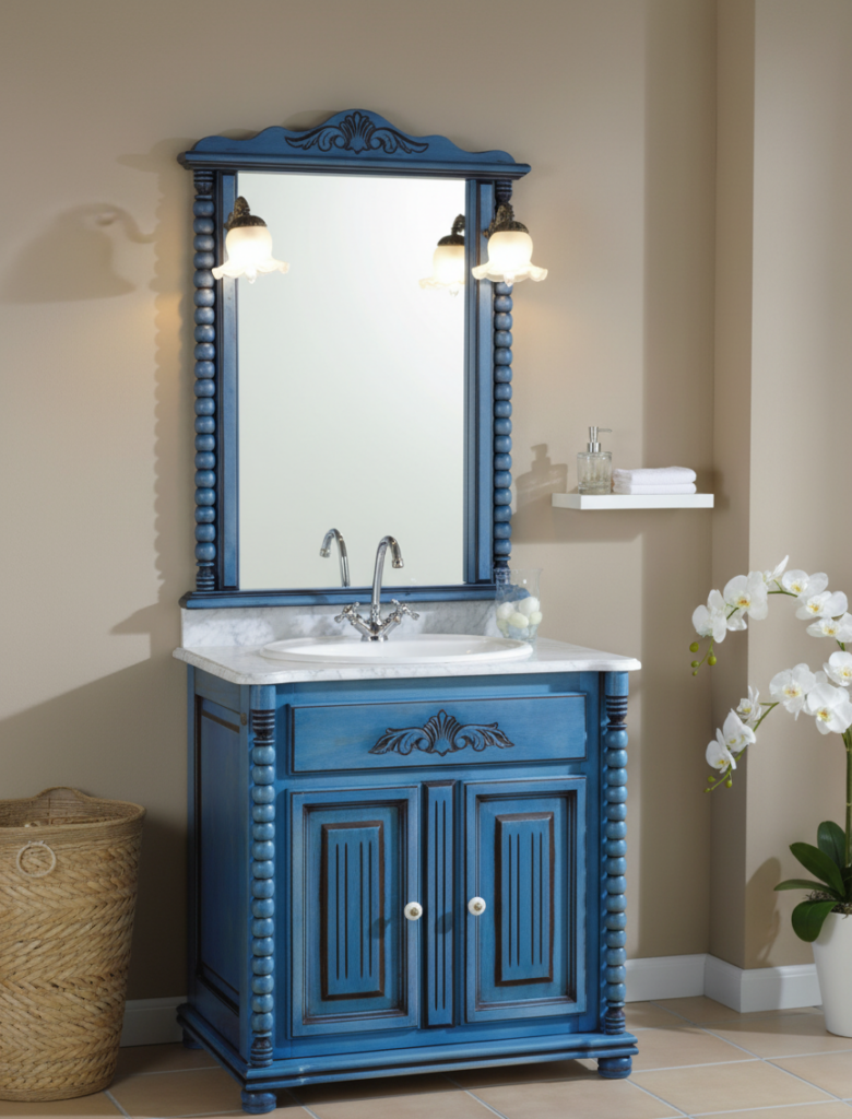 Mueble de baño clásico Olimpo 80 cm con 2 puertas en madera