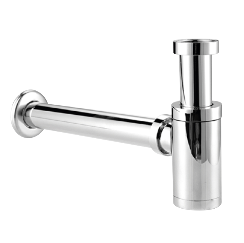Sifón de lavabo cilíndrico cromado Ø 30 mm