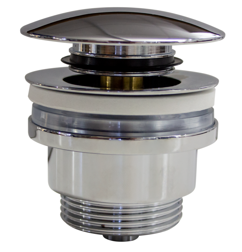 álvula tapa corta click-clack cromada Ø 6 cm para lavabo